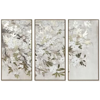 Painting DKD Home Decor 90 x 3,7 x 90 cm Flowers Cottage (2 Units) –