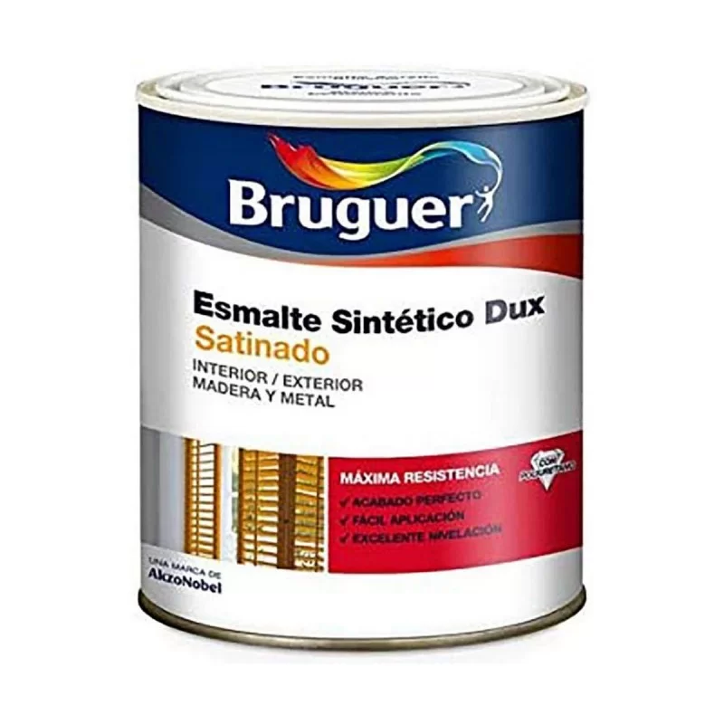 Synthetic enamel paint Bruguer Dux White 750 ml Satin finish