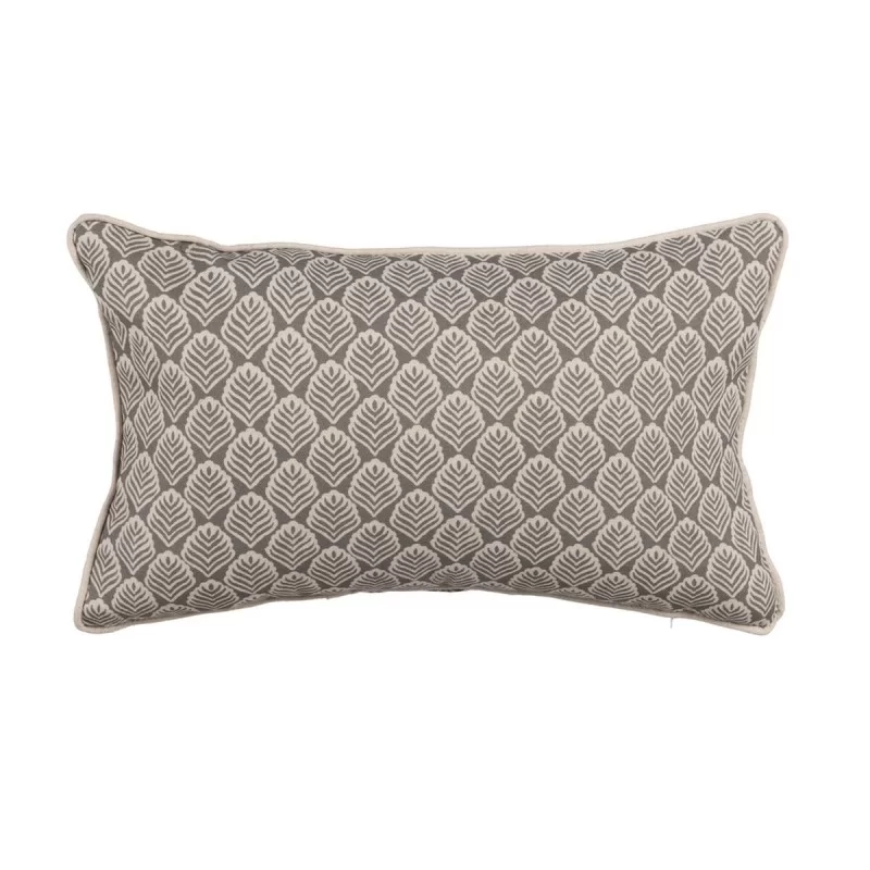Cushion Cotton Linen Grey Pearl Printed 50 x 30 cm