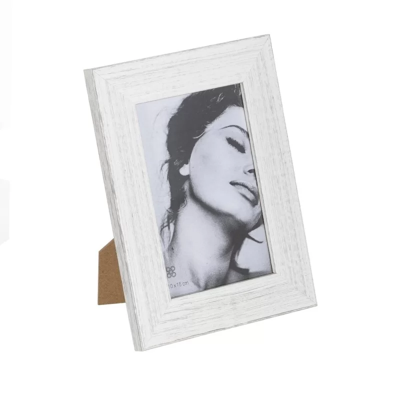 Photo frame White Grey Wood Crystal 15 x 1 x 20 cm