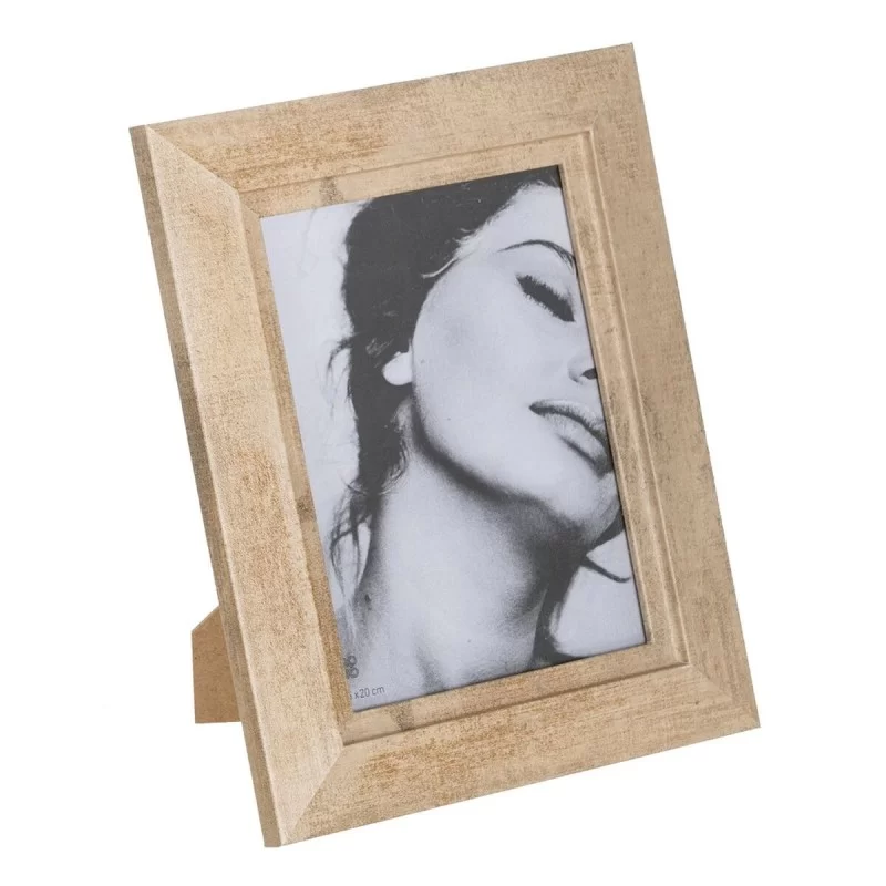 Photo frame Beige Wood Crystal 21,5 x 26,5 cm