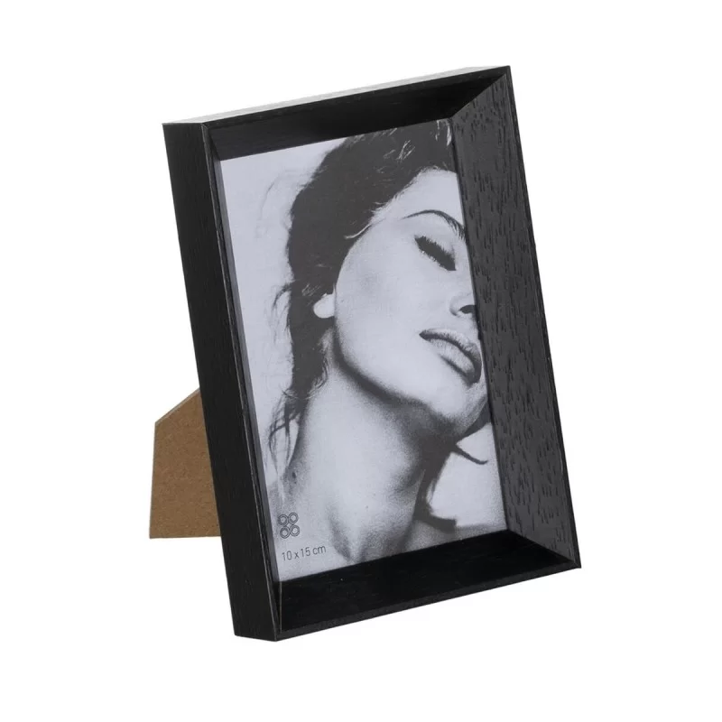 Photo frame Black Wood Crystal 12 x 2,5 x 17 cm