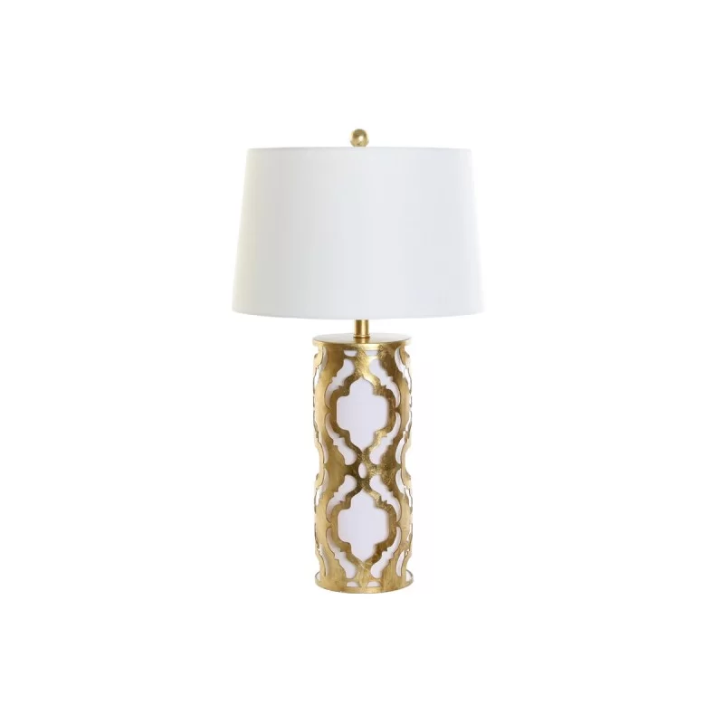 Desk lamp DKD Home Decor White Golden PVC Metal 60 W 220 V 40,5 x 40,5 x 74,5 cm