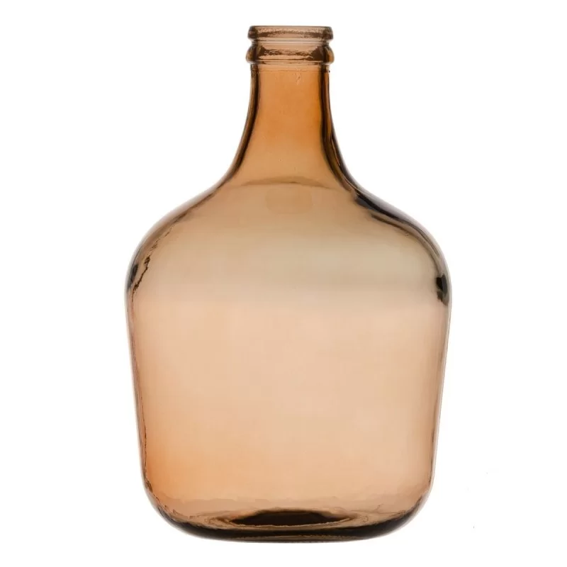 Decorative container recycled glass Caramel 27 x 27 x 42 cm