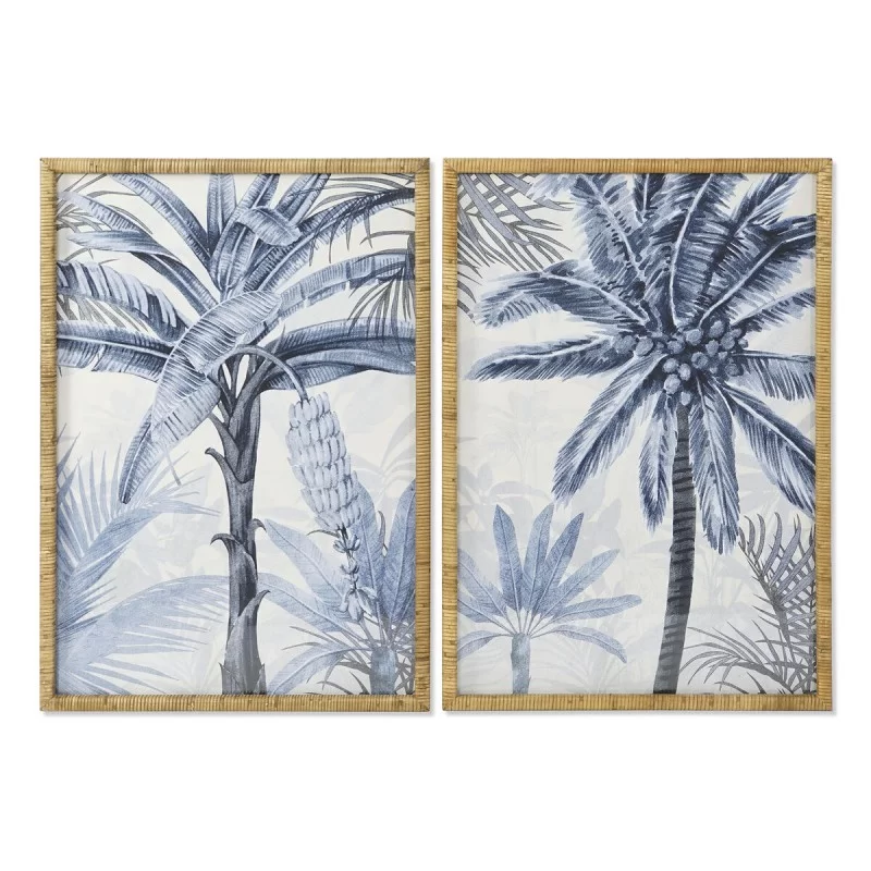 Painting Home ESPRIT Palms Mediterranean 70 x 3 x 100 cm (2 Units)