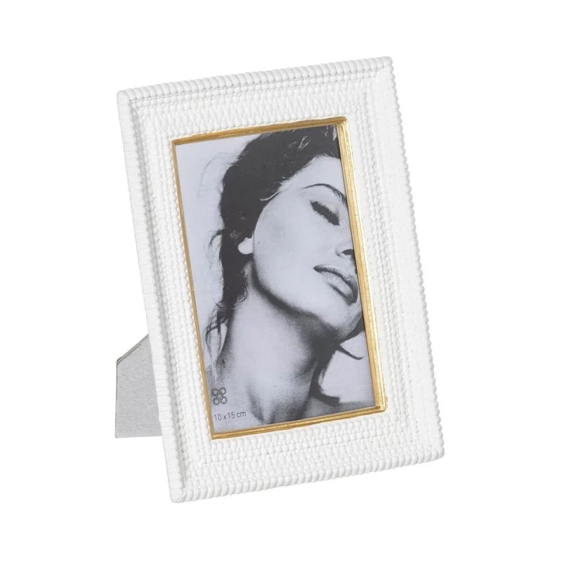 Photo frame White Golden Polyresin 15,2 x 2,3 x 20,3 cm