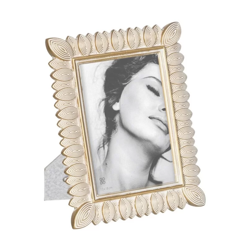 Photo frame White Golden Polyresin Sheets 19,8 x 1,7 x 24,8 cm