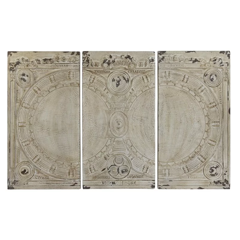 Wall Decoration DKD Home Decor Beige Neoclassical 178 x 4 x 112 cm (3 Pieces)