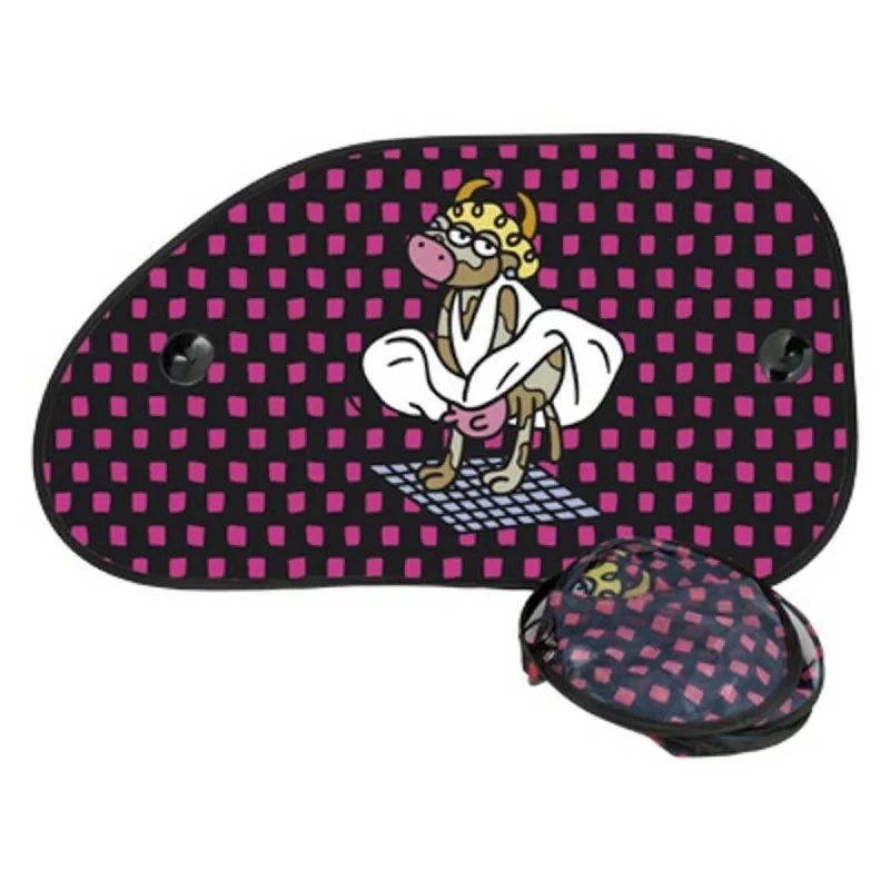 Side sunshade Kukuxumusu Kuku Pepita Pink Black 65 x 38 cm 2 Pieces