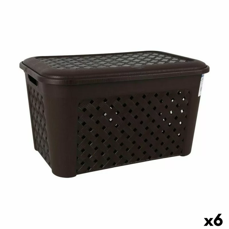 Laundry Basket Tontarelli Arianna With lid Black 48,3 L (6 Units)