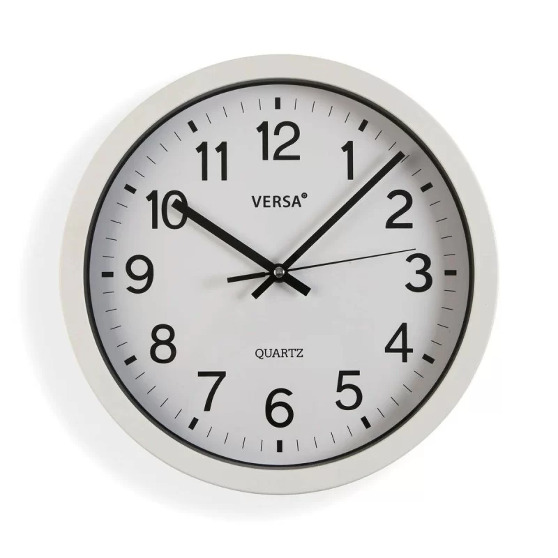 Wall Clock Versa White Plastic Quartz 4,3 x 30 x 30 cm