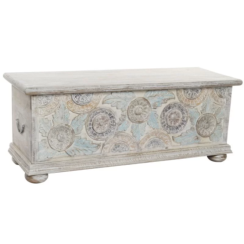 Chest DKD Home Decor White Brass Mango wood 116 x 40 x 45 cm