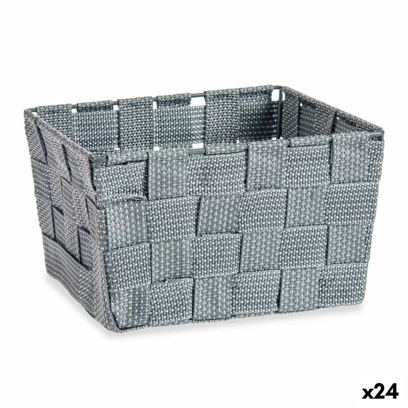 Basket Braiding Grey Cloth (15 x 10,5 x 20 cm) (24 Units)