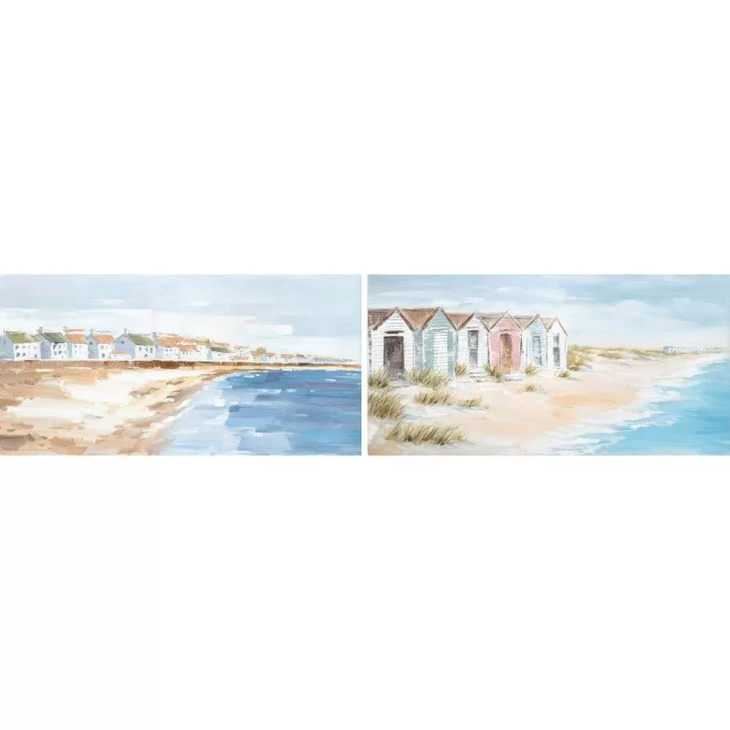 Canvas DKD Home Decor 120 x 3,5 x 60 cm 120 x 3,7 x 60 cm Beach Mediterranean (2 Units)