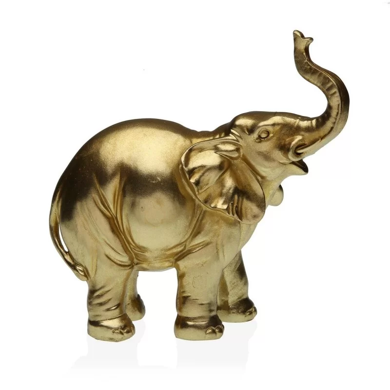 Decorative Figure Versa Elephant Golden 19,5 x 19,5 x 8,5 cm Resin