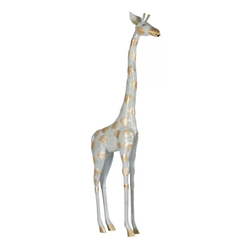 Decorative Figure Grey Golden Giraffe 45 x 14 x 120 cm
