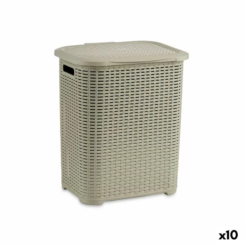 Laundry Basket Cream Plastic 42 L 34,5 x 48 x 41 cm (10 Units)