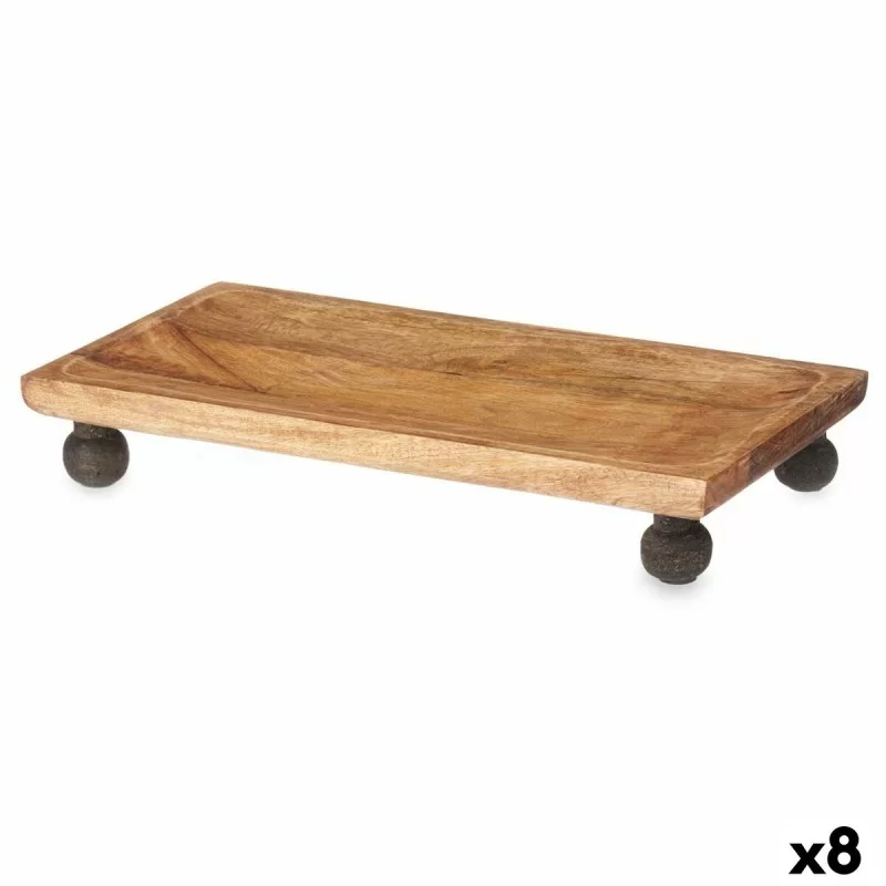 Centerpiece Rectangular Brown Mango wood 40 x 6,5 x 20 cm (8 Units)