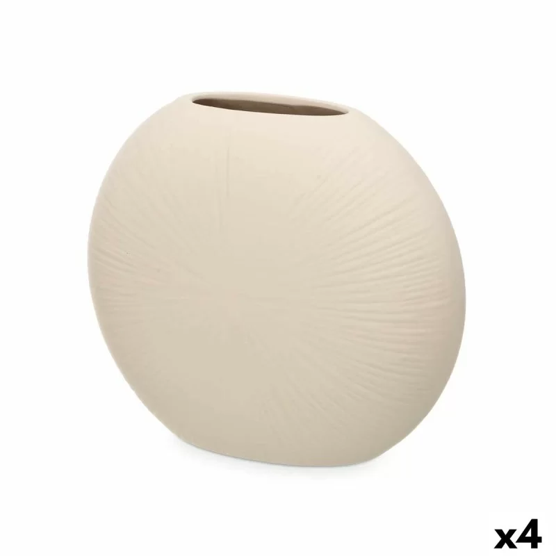 Vase Beige Ceramic 29 x 26 x 11 cm (4 Units) Circular