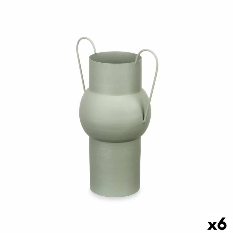 Vase Green Steel 22 x 32 x 14 cm (6 Units)