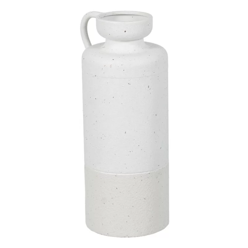 Vase White Iron 16 x 16 x 40 cm