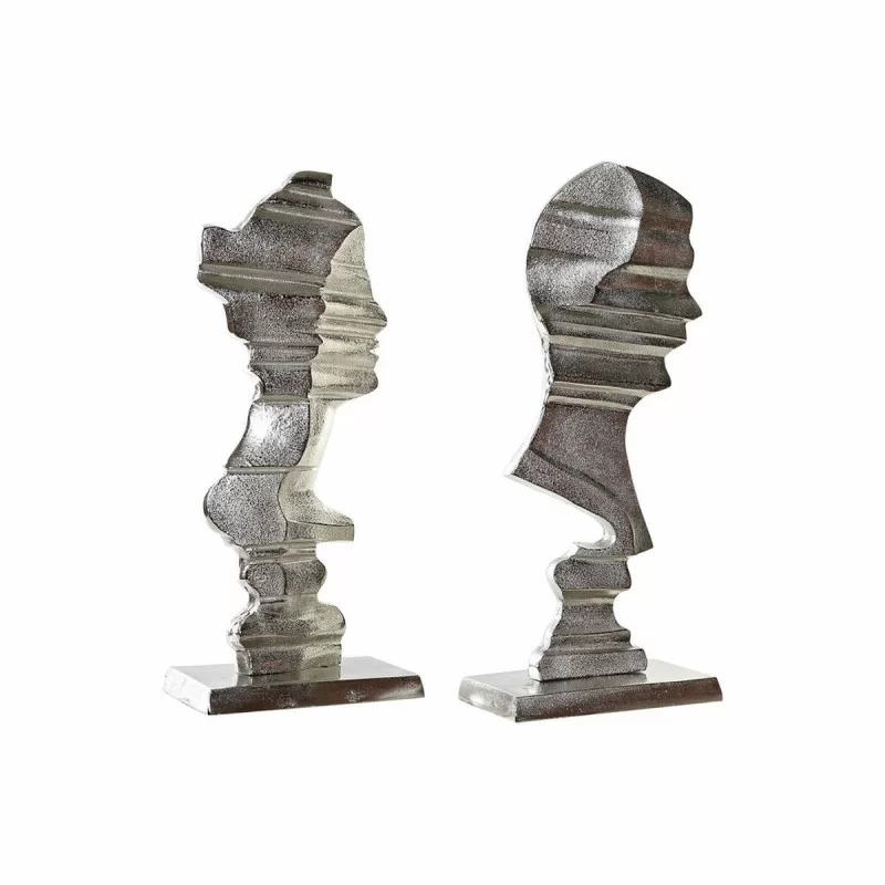 Decorative Figure DKD Home Decor 8424001856497 22,5 x 12,5 x 52 cm Silver (2 Units)