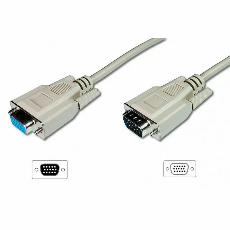 VGA Extension Cable Digitus AK-310200-018-E Grey 1,8 m Beige White