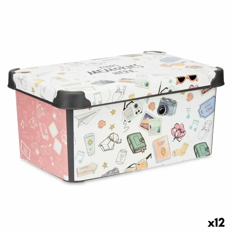 Storage Box with Lid Memories Young Plastic 10 L 23,5 x 16,5 x 35 cm (12 Units)
