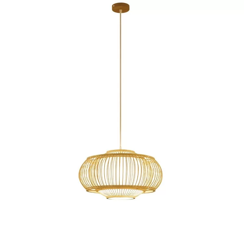 Ceiling Light DKD Home Decor Polyester Bamboo (40 x 40 x 18 cm)