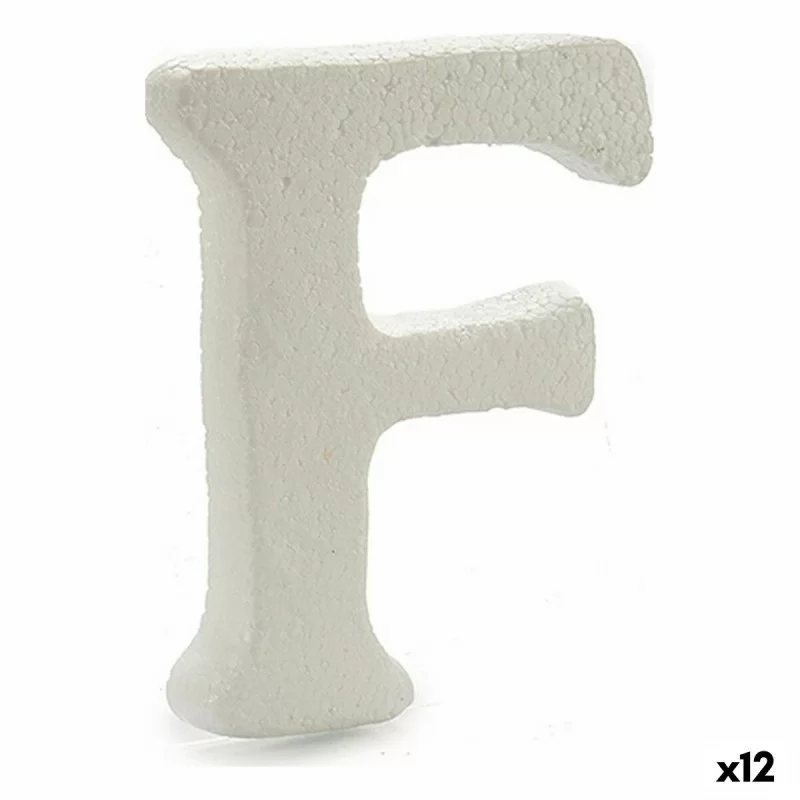 Letter F White polystyrene 1 x 15 x 13,5 cm (12 Units)