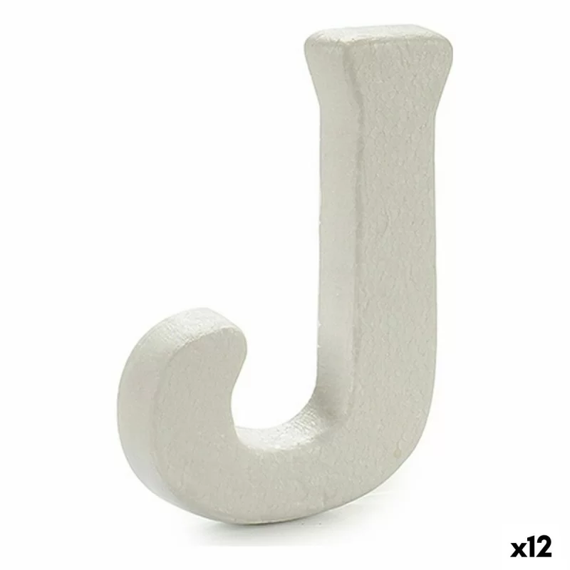 Letter J White polystyrene 1 x 15 x 13,5 cm (12 Units)