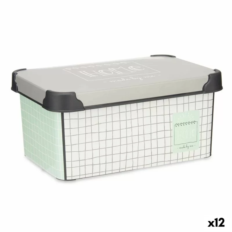 Storage Box with Lid Home Graph paper Plastic 5 L 19 x 13,5 x 29 cm (12 Units)