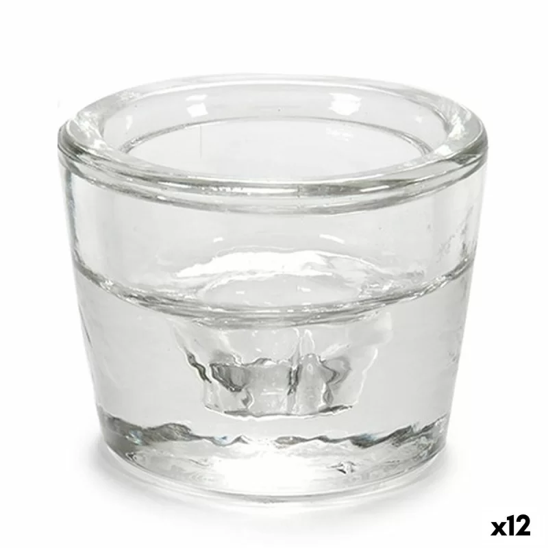 Candleholder Transparent Glass 6 x 4,3 x 6 cm (12 Units)