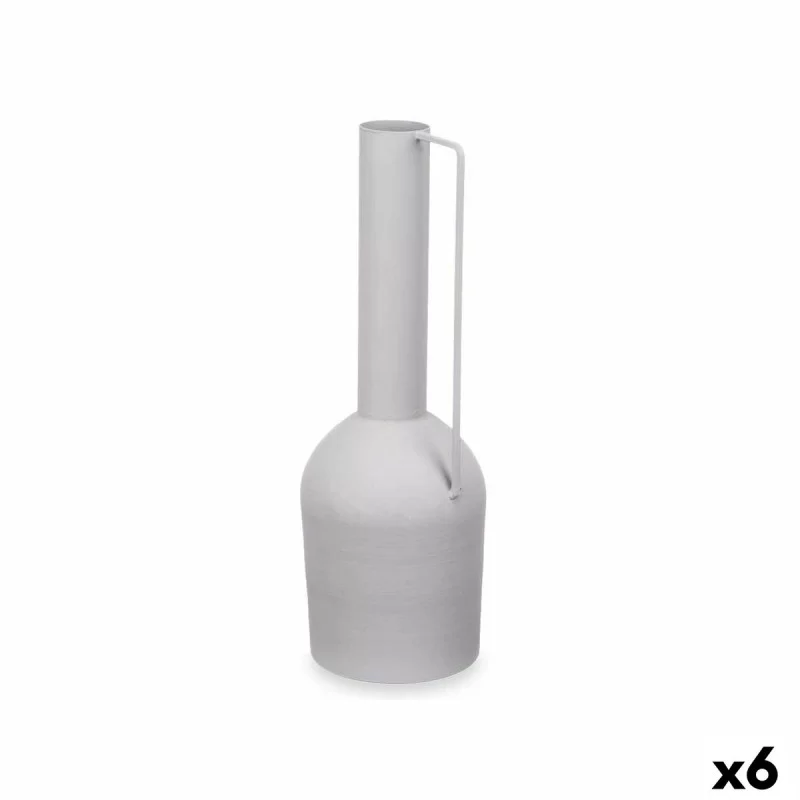 Vase Height Grey Steel 13 x 39 x 13 cm (6 Units)