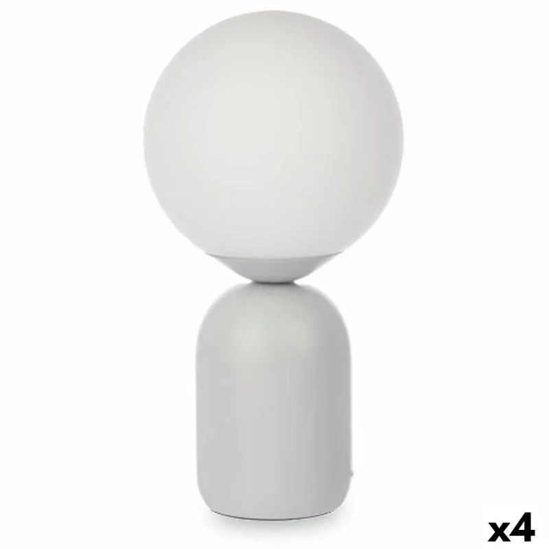 Desk lamp Ball 40 W White Grey Ceramic 15 x 28,5 x 15 cm (4 Units)