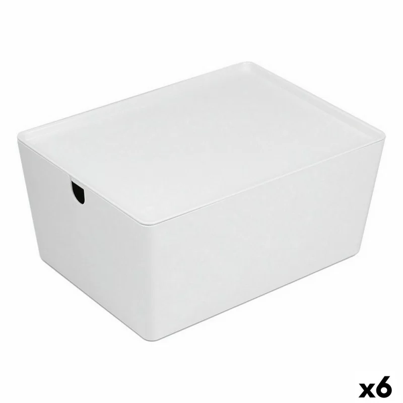 Stackable Organising Box Confortime With lid 35 x 26 x 16 cm (6 Units)