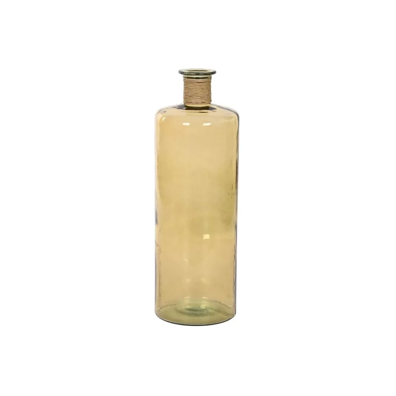 Vase Home ESPRIT Yellow Rope Tempered Glass 25 x 25 x 75 cm