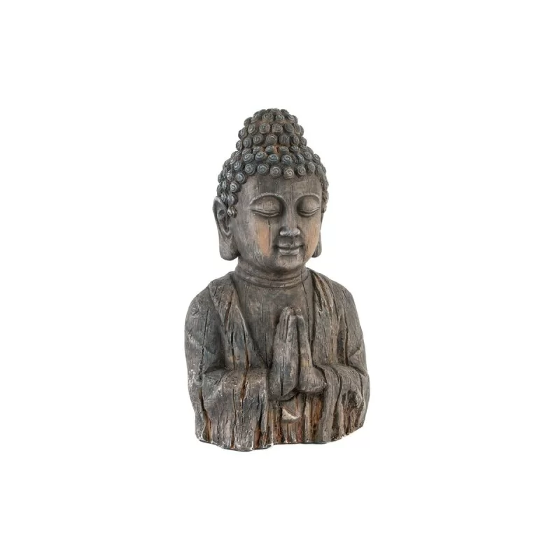 Decorative Figure DKD Home Decor Fibreglass Grey Buddha Stone Glass (28 x 20 x 50 cm)