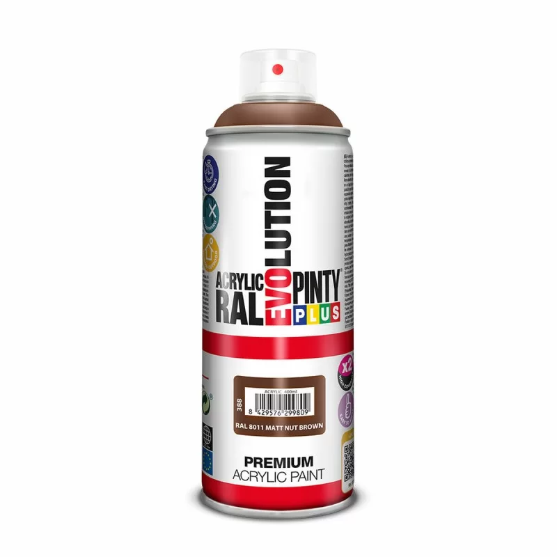 Spray paint Pintyplus Evolution RAL 8011 Nut Brown 400 ml Matt