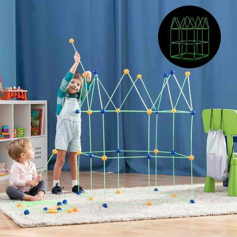 Children’s Fort Building Kit Builkitt InnovaGoods 155 Pieces (Refurbished B)