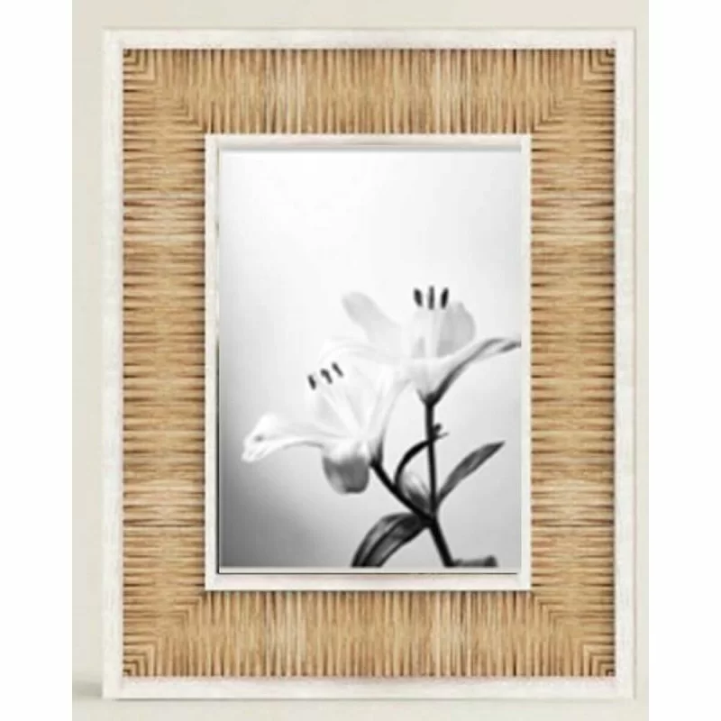 Photo frame DKD Home Decor White Natural Wood MDF Wood Modern 19 x 1,5 x 24 cm