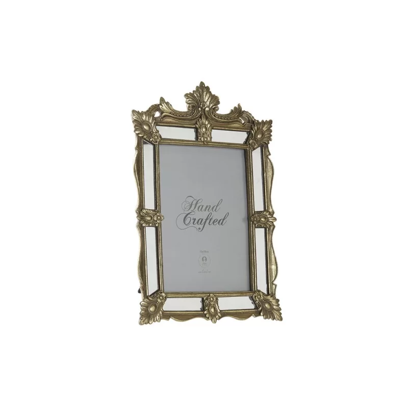 Photo frame DKD Home Decor Champagne Metal Resin Crystal Mirror Shabby Chic 30 x 40 cm 18,7 x 2 x 27,7 cm