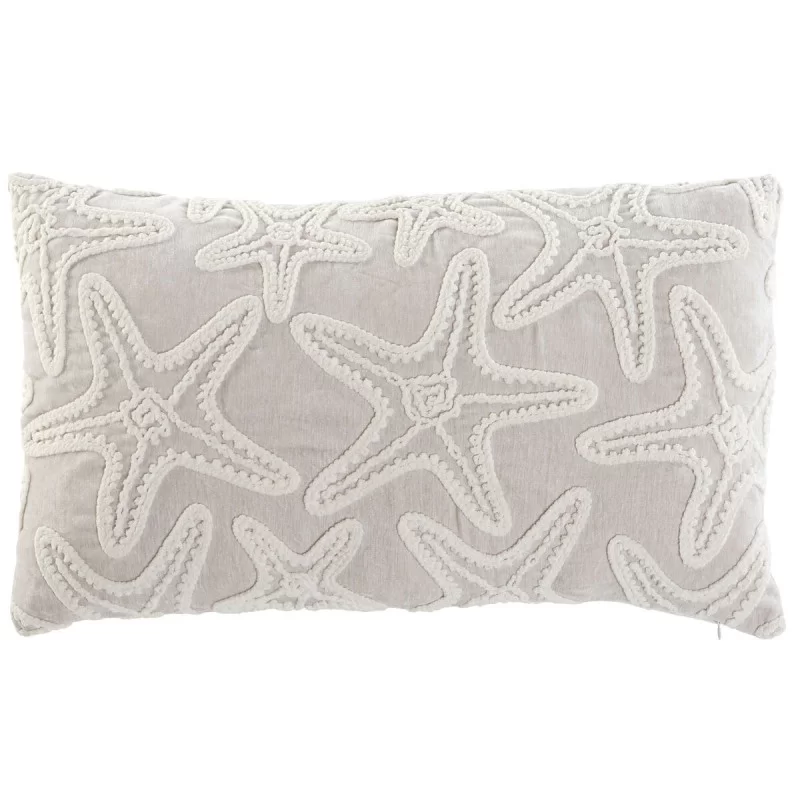 Cushion Home ESPRIT White Beige Mediterranean Starfish 60 x 10 x 35 cm