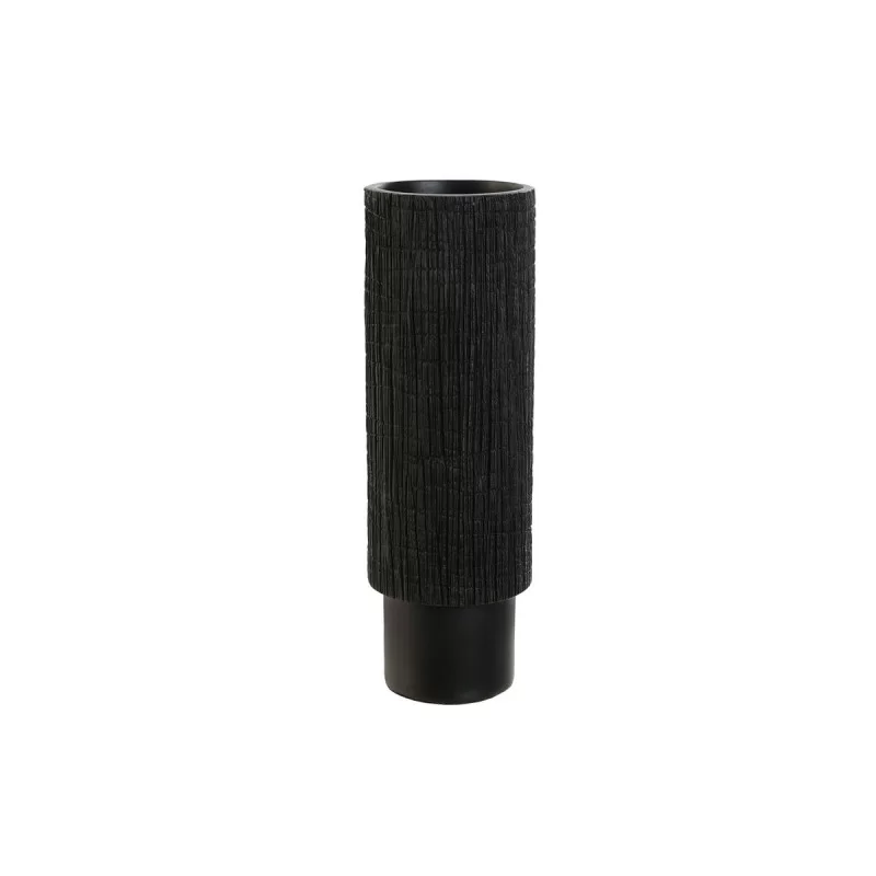 Vase Home ESPRIT Black Resin 10 x 10 x 30 cm (12 Units)