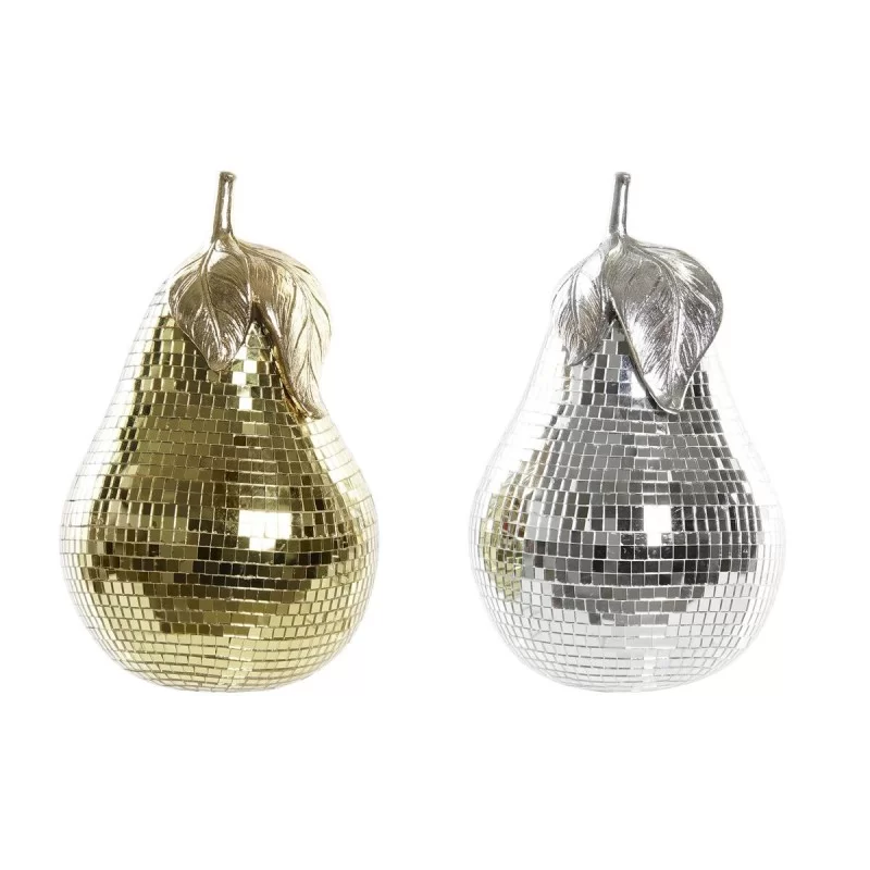 Disco Ball DKD Home Decor Golden Silver Pear 30 x 40 cm 13 x 12,5 x 21 cm (2 Units)