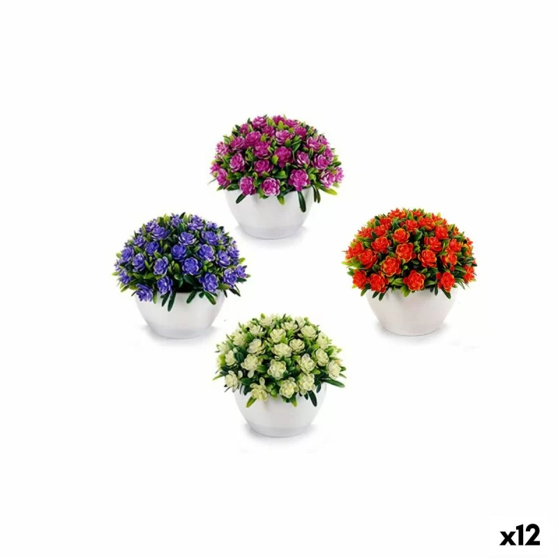 Decorative Flower Bunch Plastic 14 x 12 x 14 cm (12 Units)