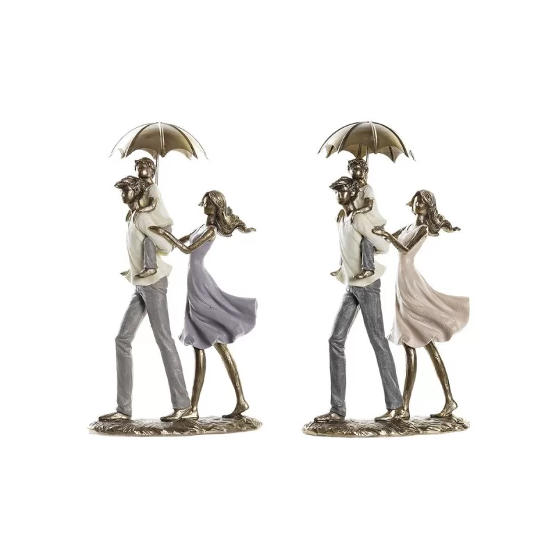 Decorative Figure DKD Home Decor Umbrella 17,5 x 8,5 x 31 cm Copper Family (2 Units)