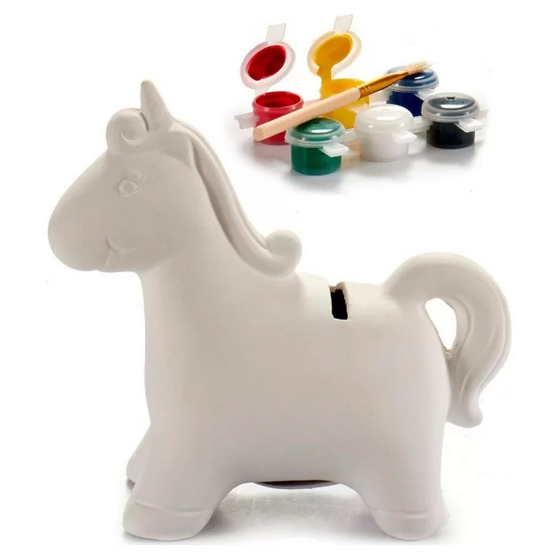 Money box Unicorn White Ceramic