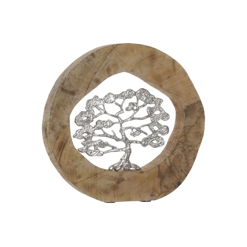 Decorative Figure DKD Home Decor Natural Silver Tree Aluminium Colonial Mango wood (35 x 5,5 x 33 cm)