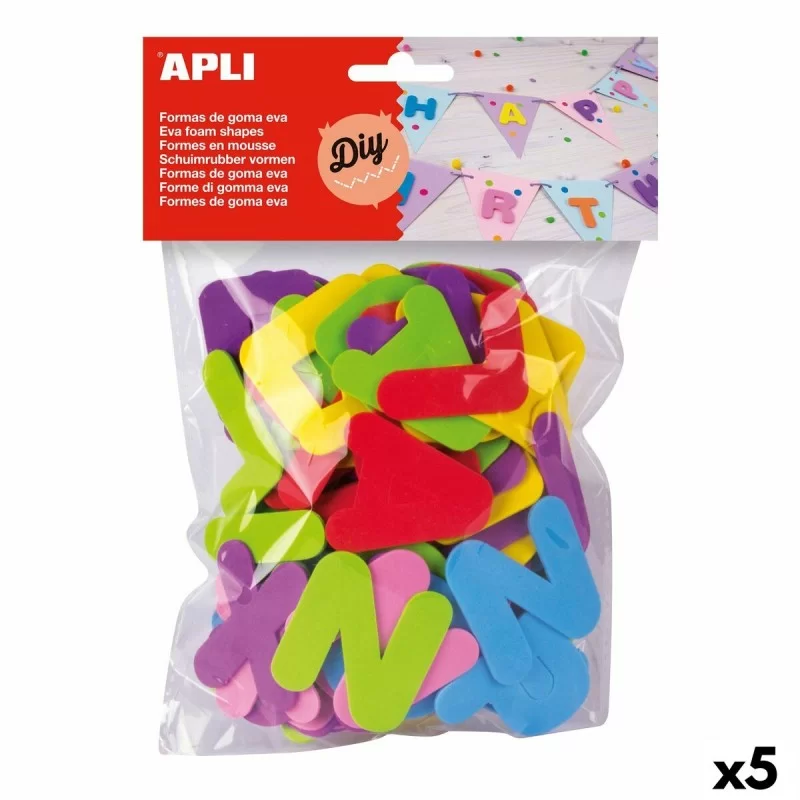 Letters Apli Yellow Multicolour 5 cm (5 Units)